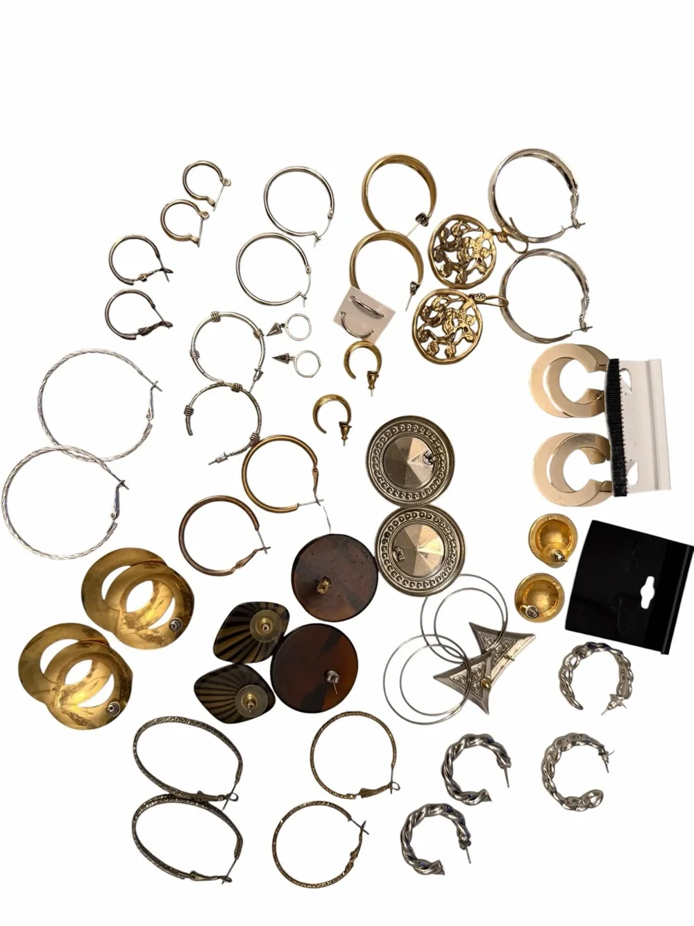 Mixed Metal and Tortoiseshell Earring Set